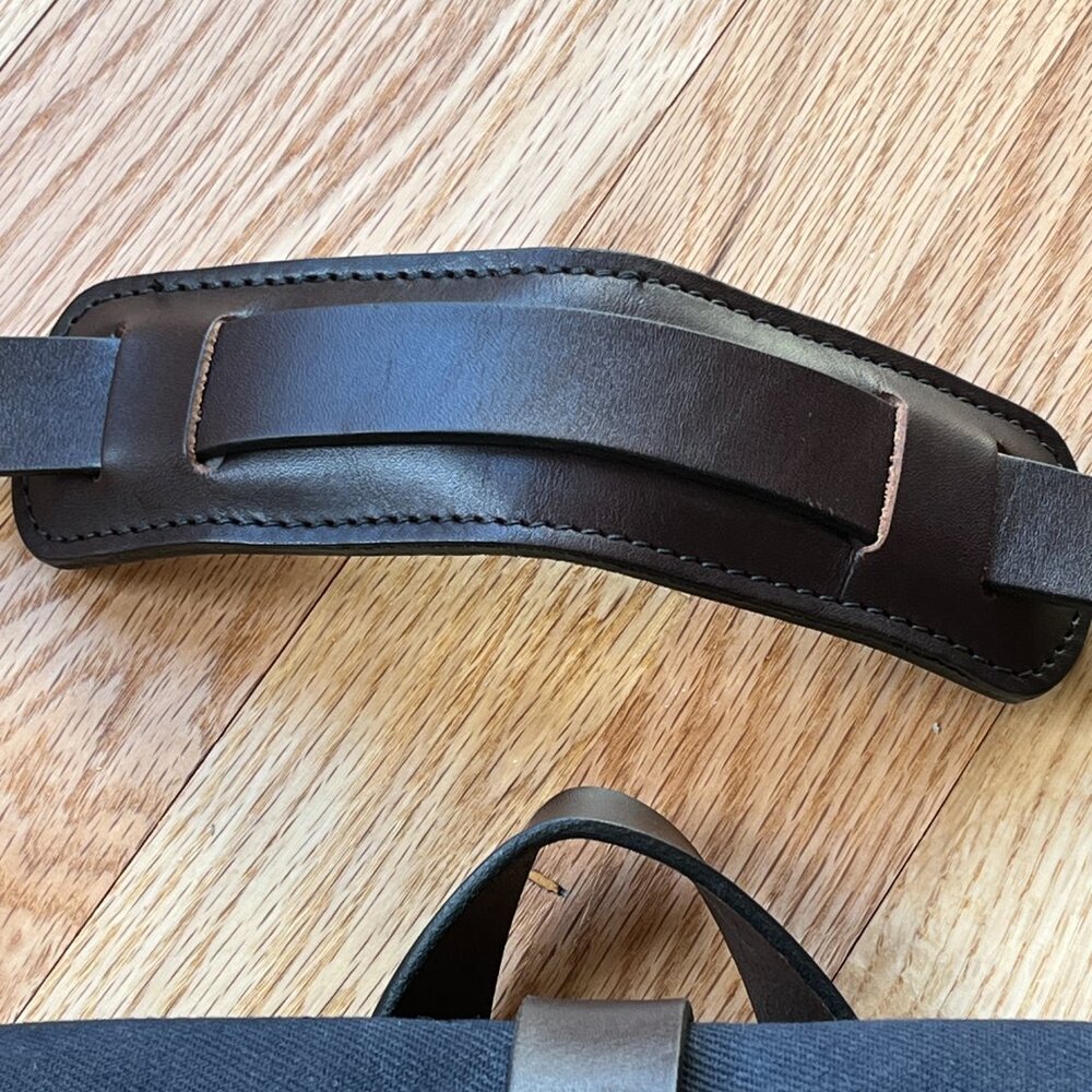 Filson Navy Canvas Field Bag with Leather Accents - Picture 3 of 12